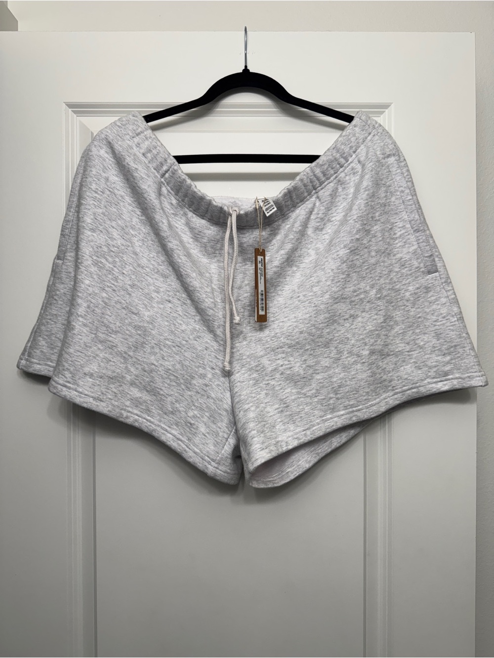 SKIMS Light Heather Gray Cozy Lounge Shorts